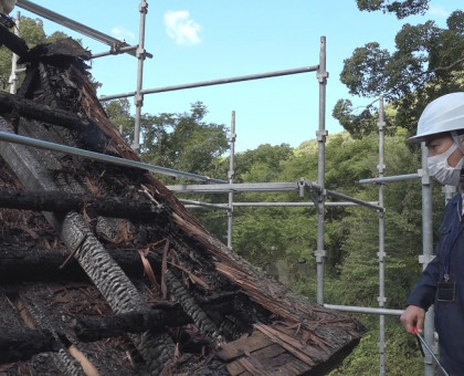 国宝の本堂、屋根の上部が炭化／香川・坂出の神谷神社／９月の落雷で一部焼く【香川・坂出市】