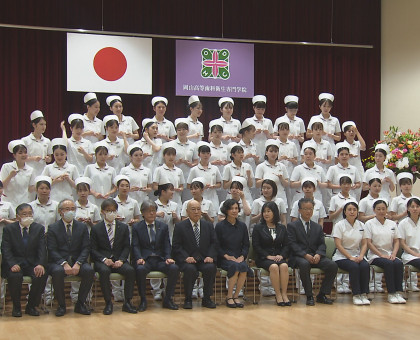 歯科衛生士目指し臨床実習へ決意新た／岡山高等歯科衛生専門学院の学生が戴帽式【岡山市】