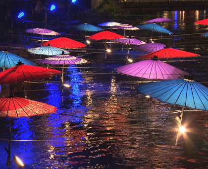 岡山市中心部の夜をライトアップ／７月２４日から「西川夏あかり」