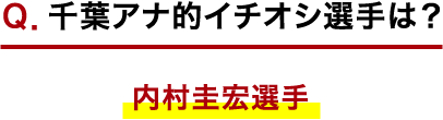 Ｑ．千葉アナ的イチオシ選手は？ 内村圭宏選手